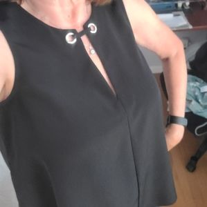 Black sleeveless top